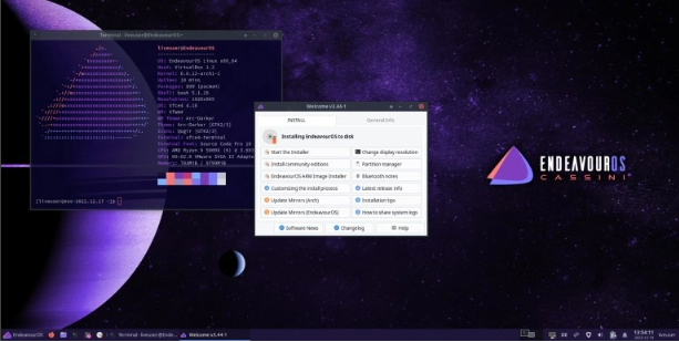 EndeavourOS Cassini Nova发布：内核包升级至Linux 6.2系列