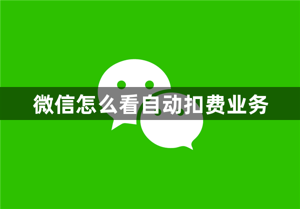 微信怎么看自动扣费业务-微信查看自动扣费业务方法