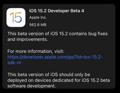 ios15.2beta4怎么样-ios15.2beta4更新内容详细介绍 