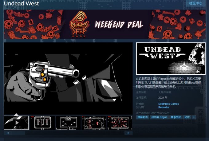 俯视肉鸽弹幕动作游戏《不死西部》上架Steam